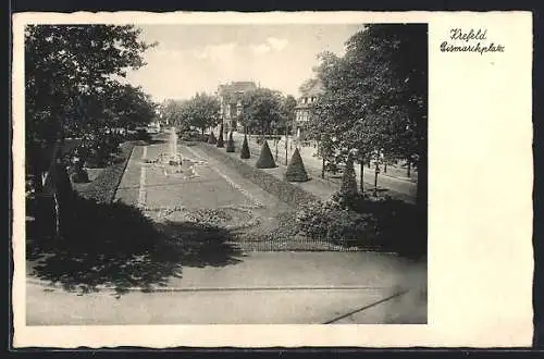 AK Krefeld, Blick auf den Bismarckplatz