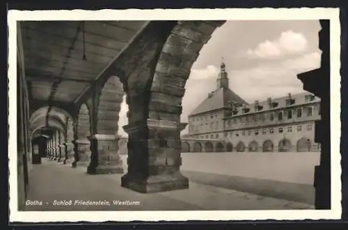 AK Gotha, Westturm von Schloss Friedenstein