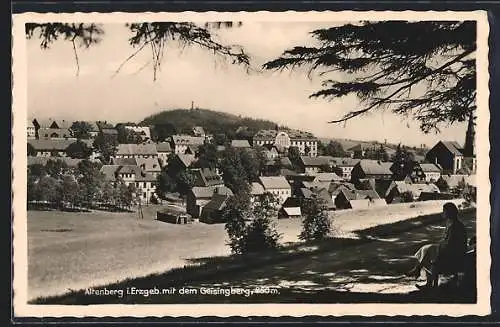 AK Altenberg i. Erzgeb., Ortsansicht mit Geisingberg