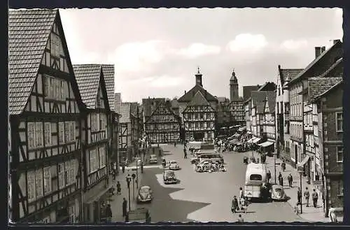 AK Eschwege im Werraland, Marktplatz mit altem Rathaus