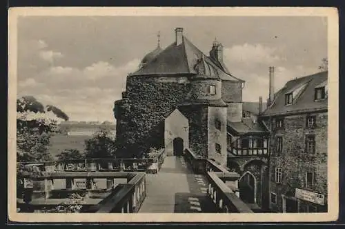 AK Mylau i. Vogtl., Blick auf die Burgterrasse