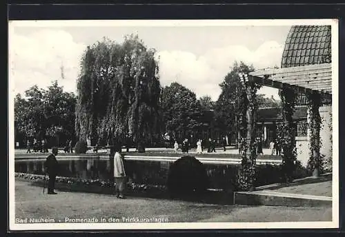 AK Bad Nauheim, Promenade in den Trinkkuranlagen