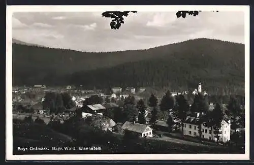 AK Eisenstein /Bayr. Wald, Blick auf den Ort von oben