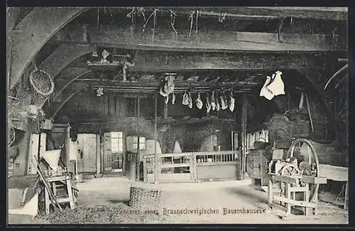 AK Braunschweig, Innenansicht eines Braunschweigischen Bauernhauses