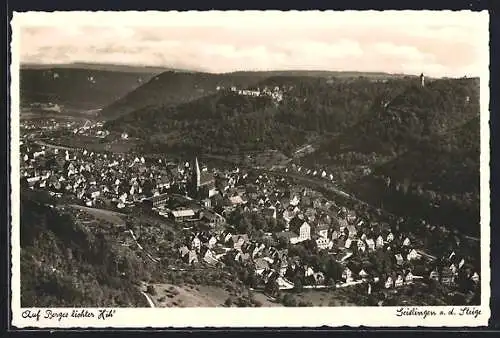 AK Geislingen a. d. Steige, Gesamtansicht mit Burgruine und Oedenturm