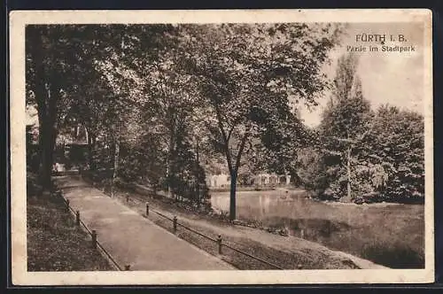 AK Fürth i. B., Partie im Stadtpark