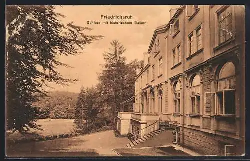 AK Friedrichsruh, Schloss mit historischem Balkon