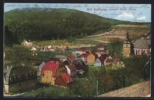 AK Bad Gottleuba, Klein-Tirol, Ortsansicht aus der Vogelschau