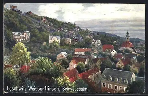 AK Loschwitz-Weisser Hirsch, Schwebebahn in der Ortschaft