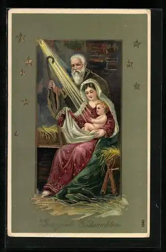 AK Weihnachten, Maria & Josef mit dem Jesuskind