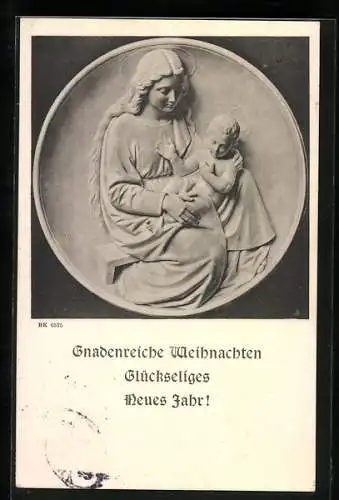 AK Abbild der Jungfrau Maria mit dem Jesuskind, Gnadenreiche Weihnachten