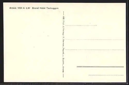 AK Arosa, Grand Hotel Tschuggen mit Ortsansicht im Winter