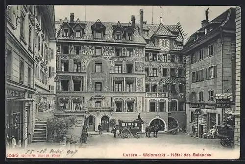AK Luzern, Weinmarkt, Hotel des Balances