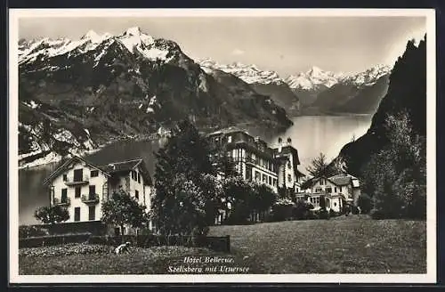 AK Seelisberg, Hotel Bellevue mit Urnersee