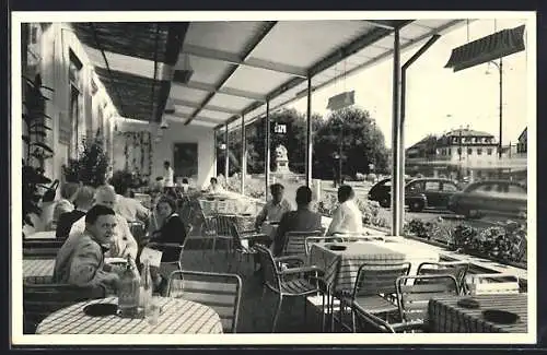 AK Basel, Hotel Jura am Bahnhofplatz, Terrasse