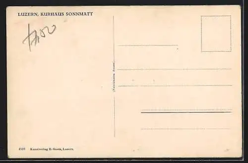 AK Luzern, Kurhaus Sonnmatt mit Bergblick