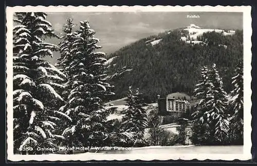 AK Gstaad, Royal Hotel Winter Palace mit Hohfluh im Winter