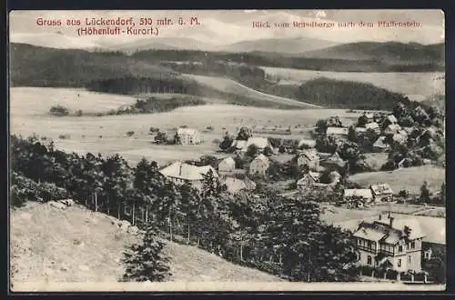 AK Lückendorf, Blick vom Brandberge nach dem Pfaffenstein