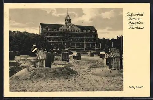 AK Ostseebad Brunshaupten, Strandpartie am Kurhaus