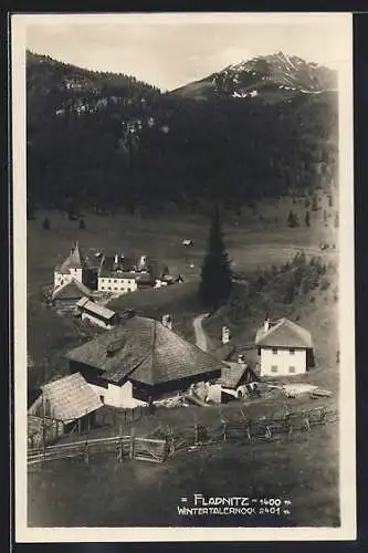 AK Fladnitz /Kärnten, Ortsansicht mit Wintertalernock aus der Vogelschau