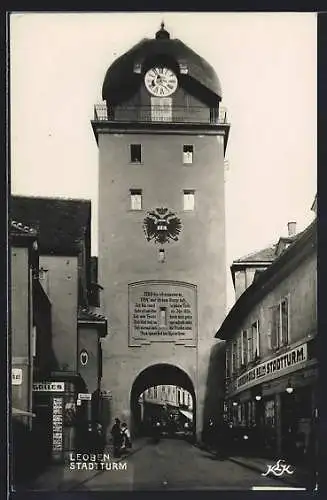 AK Leoben, Stadtturm mit Warenhaus