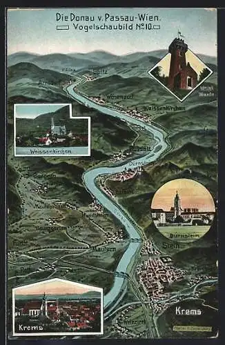 Künstler-AK Eugen Felle: Krems, Weissenkirchen, Dürnstein und Umgebung