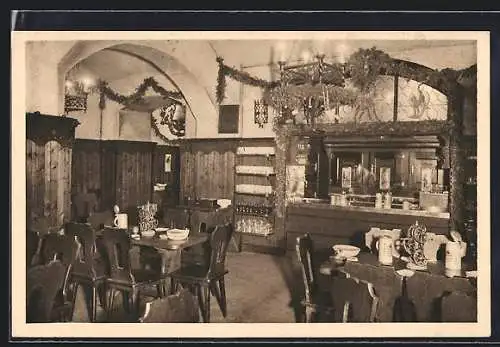 AK Wien, 500 Jahre Gasthaus Zur Linde u. Lindenkeller, Rotenturmstrasse 12, Innenansicht