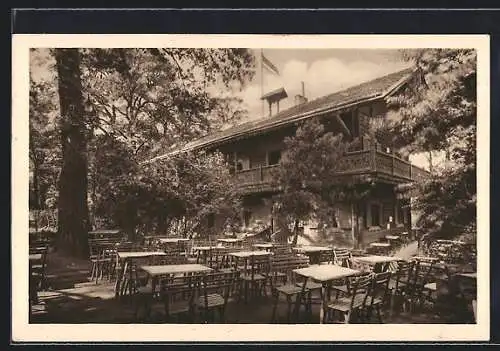 AK Wien-Schönbrunn, Cafe-Restaurant Tirolergarten rechts von der Gloriette