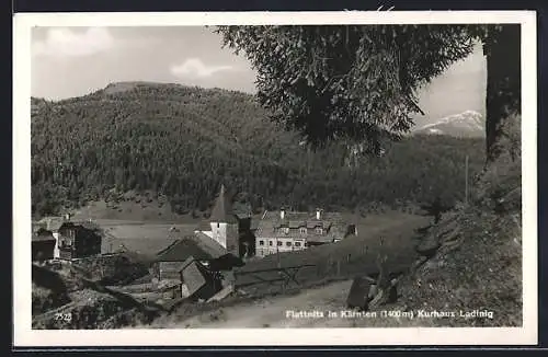 AK Flattnitz, Ortsansicht mit Kirche und Kurhaus Ladinig