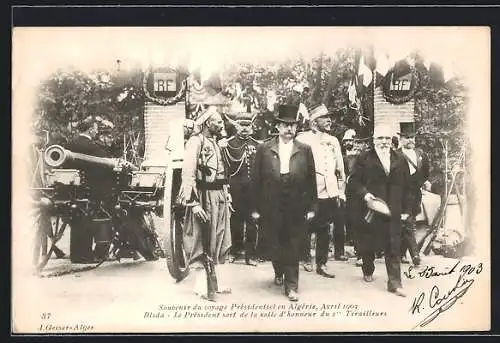 AK Frankreich, Emile Loubert auf Staatsbesuch, Voyage Prèsidentiel en Algérie 1903