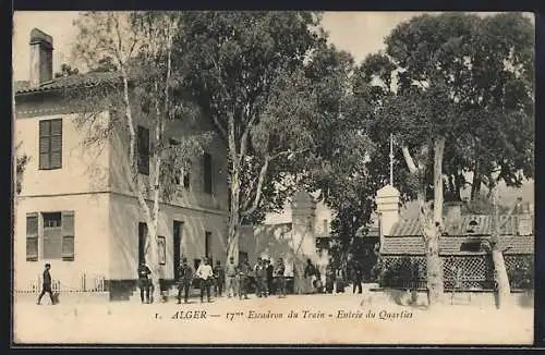 AK Alger, 17me Escadron du Train, Entrée du Quartier