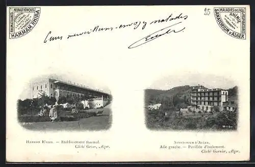 AK Alger, Hammam R`Hira, Sanatorium d`Alger: Aile gauche, Pavillon d`isolement