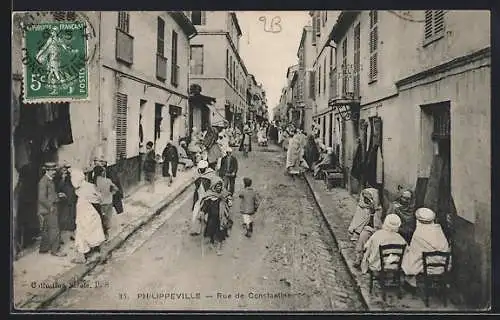AK Philippeville, Rue de Constantine