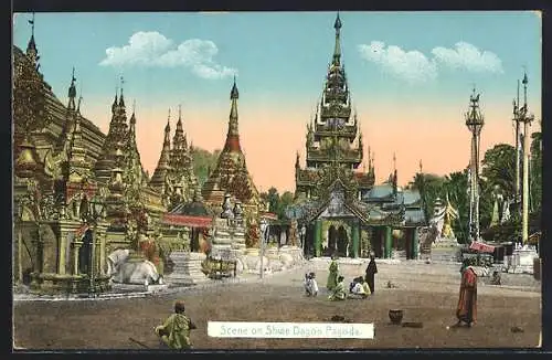 AK Rangoon, Scene on Shwe Dagon Pagoda