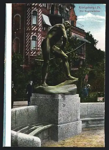 AK Königsberg i. Pr., Statue Der Bogenschütze