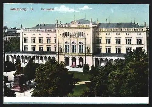 AK Königsberg i. Pr., Denkmal vor der Universität