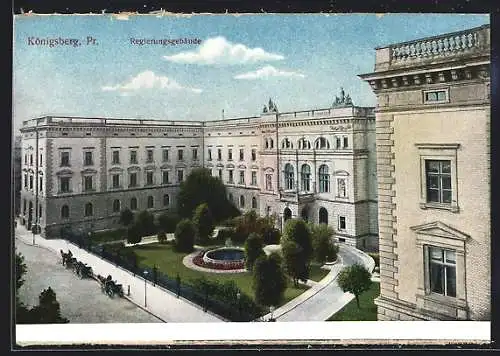 AK Königsberg, Ansicht vom Regierungsgebäude