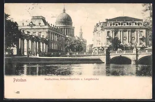 AK Potsdam, Stadtschloss und Langebrücke