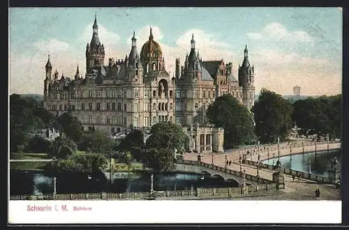 AK Schwerin / M., Partie am Schloss