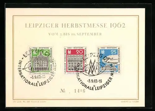 AK Leipzig, Leipziger Herbstmesse 1962, Briefmarken