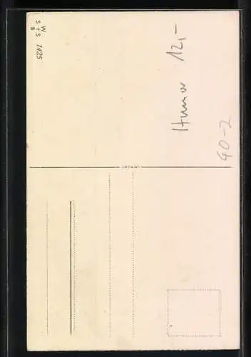 AK Frau im Käfig an einer Klippe, Neujahrsgruss