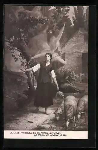 AK Les Fresques du Panthéon, La Vision de Jeanne d`Arc