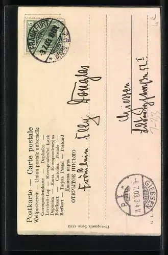 AK Morzat, Relief-Portrait mit Engeln