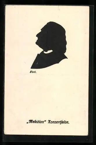 AK Liszt, Portrait, Schattenbild