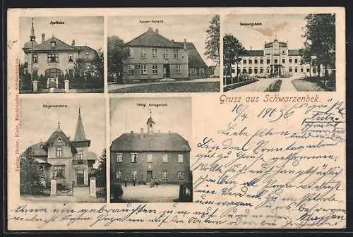 AK Schwarzenbek, Genesungsheim, Apotheke, Bürgermeisterei, Amtsgericht