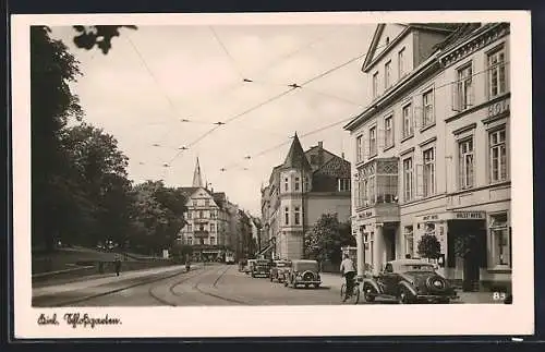 AK Kiel, Schlossgarten mit Holst's Hotel