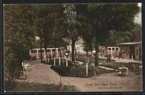 AK Eutin, Hotel Voss-Haus, Gartenpartie: Seeblick von der Terrasse