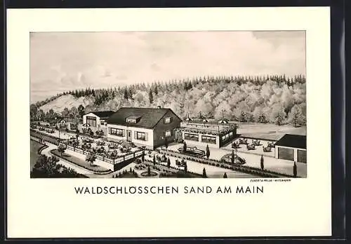 AK Sand, Blick auf die Terrassenrestauration Waldschlösschen