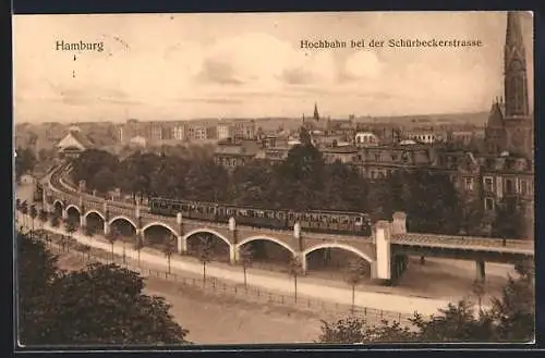 AK Hamburg, Hochbahn bei der Schürbekerstrasse