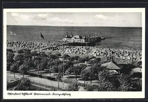 AK Ahlbeck / Seebad, Promenade mit Konzertplatz